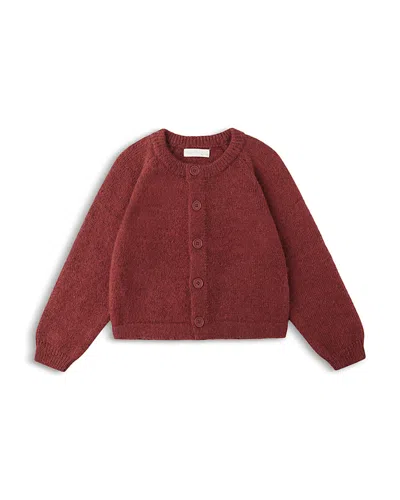 Rylee + Cru Girls' Fuzzy Cardigan - Little Kid In Burgundy
