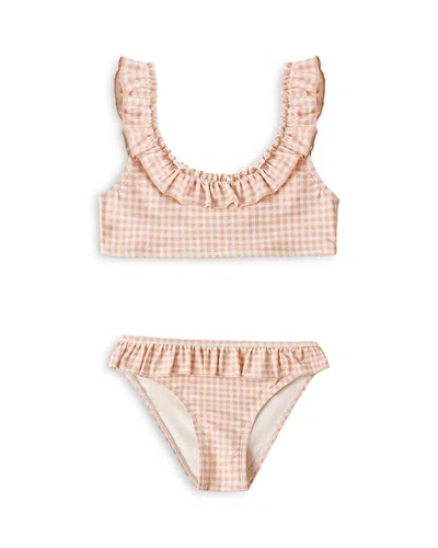 Rylee + Cru Girls' Giana Gingham Two Piece Swimsuit - Little Kid In Animal Print