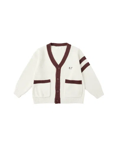 Rylee + Cru Kids' Girls' Haywood Cardigan In Natural In Red
