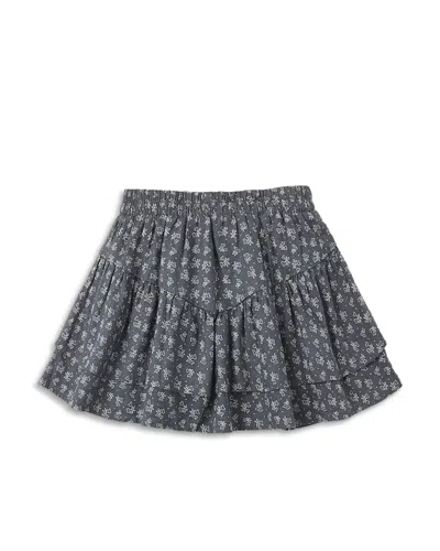 Rylee + Cru Girls' Heart Ditsy Tiered Mini Skirt - Little Kid, Big Kid In Black