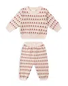 Rylee + Cru Girls' Heart Sweater & Pants Set - Baby In Pink