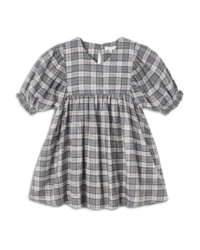 Rylee + Cru Girls' Jolene Plaid Cotton Dress - Little Kid In Gray