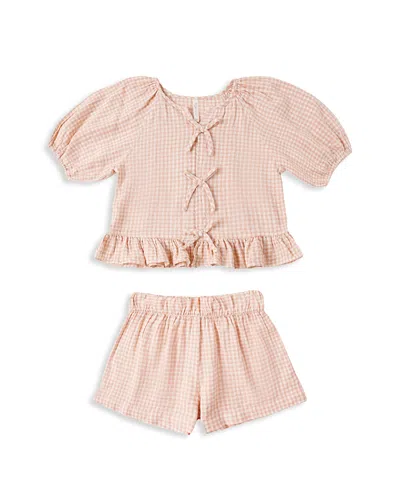 Rylee + Cru Girls' Juniper Gingham Peplum Top & Shorts Set - Little Kid In Multi