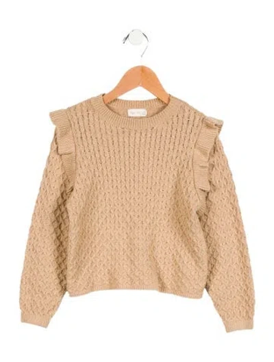 Pre-owned Rylee + Cru Babies' Girls' Knit Sweater In Neutral