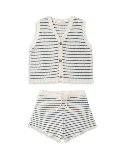 Rylee + Cru Girls' Knit Vest & Shorts Set - Little Kid, Big Kid In Blue