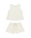 Rylee + Cru Girls' Leonie Eyelet Top & Shorts Set - Little Kid In Ivory
