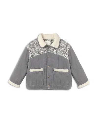Rylee + Cru Girls' Lily Faux Fur Trim Coat - Little Kid, Big Kid In Blue