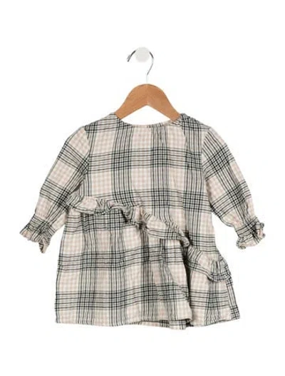 Pre-owned Rylee + Cru Babies' Girls Long Sleeve Dress In Neutrals