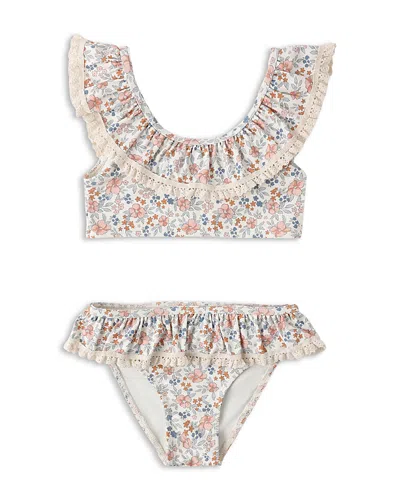 Rylee + Cru Girls' Margot Flower Field Two Piece Swimsuit - Little Kid, Big Kid In Multi