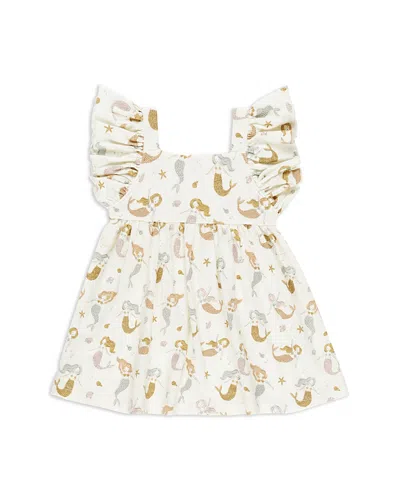 Rylee + Cru Girls' Mariposa Mermaid Print Dress - Little Kid In Ivory