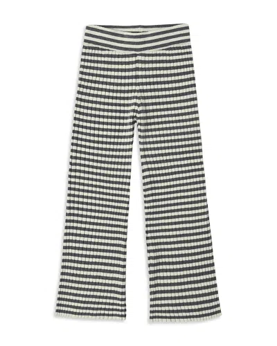 Rylee + Cru Girls' Midnight Striped Flare Rib Knit Pants - Little Kid, Big Kid In Multi