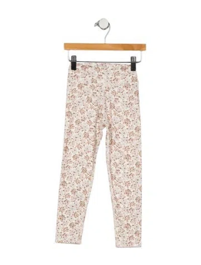 Pre-owned Rylee + Cru Babies' Girls' Outfit Floral Print Sleeveless Scoop Neckline In Neutral