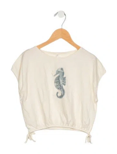 Pre-owned Rylee + Cru Kids' Girls Pattern Printed Top In Neutrals