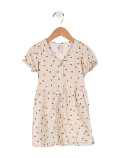 Pre-owned Rylee + Cru Babies' Girls' Polka Dot Dress In Neutral