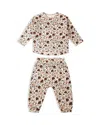 Rylee + Cru Girls' Posy Print Long Sleeved Tee & Pants Set - Baby In Brown
