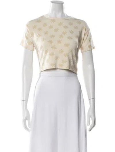 Pre-owned Rylee + Cru Kids' Girls' Printed Short Sleeve Top In Neutrals