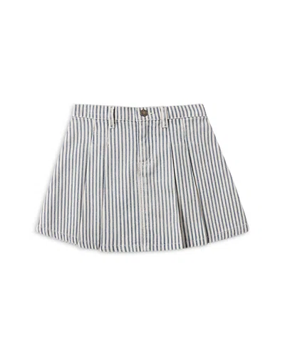 Rylee + Cru Girls' Railroad Striped Pleated Denim Skirt - Little Kid, Big Kid In Gray
