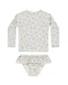 Rylee + Cru Girls' Rash Guard Swim Top & Bottoms Set - Baby In Ivory