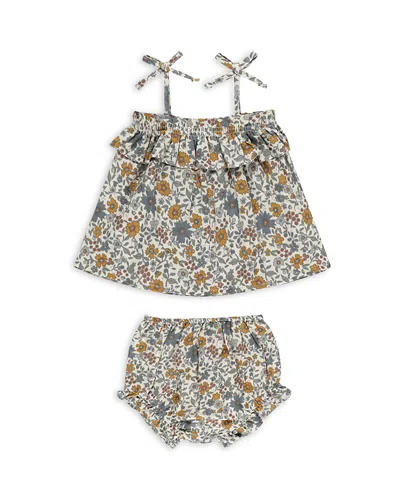 Rylee + Cru Girls' Ruffle Swing Top & Bloomers Set - Baby In Brown