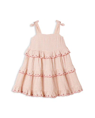 Rylee + Cru Girls' Ruffled Gingham Swing Mini Dress - Little Kid In Pink