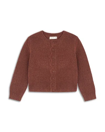 Rylee + Cru Girls' Scalloped Cardigan - Little Kid In Brown