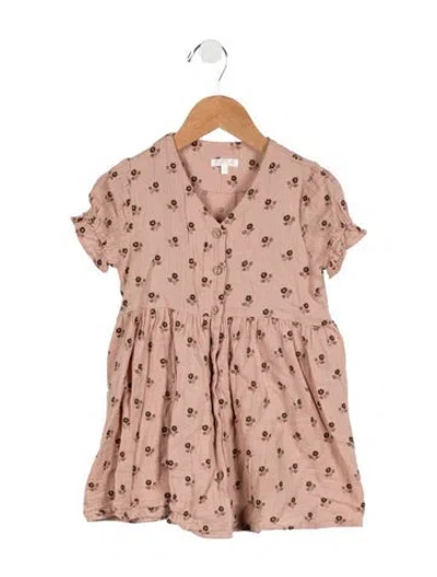 Pre-owned Rylee + Cru Babies' Girls Short Sleeve Dress In Neutrals