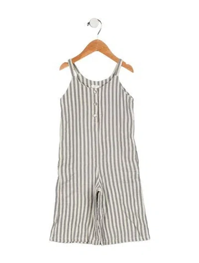 Pre-owned Rylee + Cru Babies' Girls' Sleeveless Jumpsuit In Gray