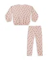Rylee + Cru Girls' Spongey Knit Dot Print Sweatshirt & Leggings Set - Baby In White