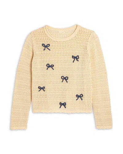 Rylee + Cru Girls' Teen Crochet Knit Pullover Sweater - Big Kid In Brown