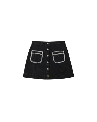 Rylee + Cru Girls' Teen Denver Mini Skirt In Black