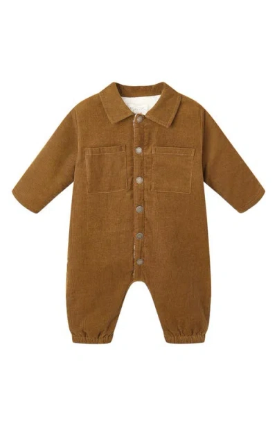 Rylee + Cru Babies'  Golden Corduroy Jumpsuit In Brown