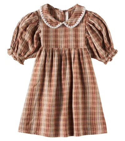 Rylee + Cru Kids' Heidi Plaid Linen-blend Dress In Autumn-plaid