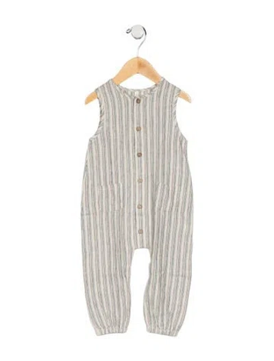 Pre-owned Rylee + Cru Babies' Infant Boys Sleeveless Striped Onesie In Neutrals