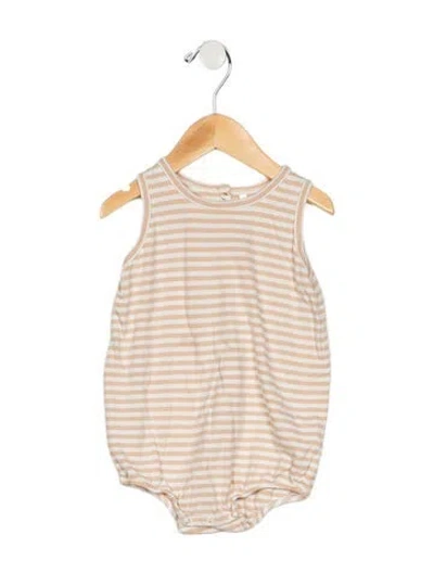 Pre-owned Rylee + Cru Babies' Infant Boys Stripe Sleeveless Onesie In Neutrals/orange
