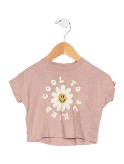 Pre-owned Rylee + Cru Babies' Infant Girls  Graphic Printed Short Sleeve Shirt In Pink