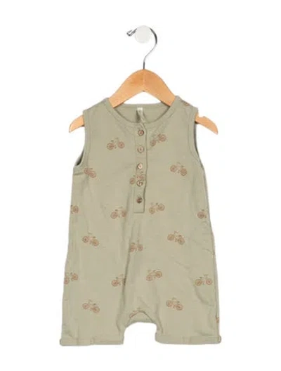 Pre-owned Rylee + Cru Babies' Infant Girls Pattern Printed Onesie In Green