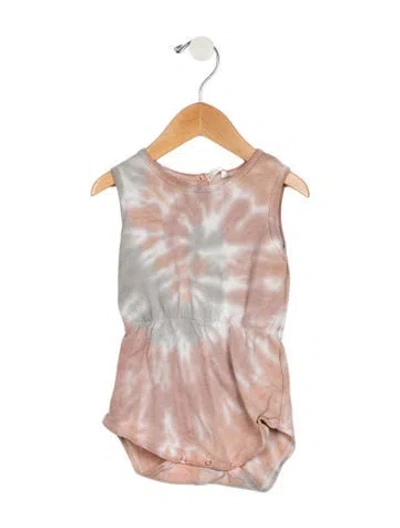 Pre-owned Rylee + Cru Babies' Infant Girls Pleated Pattern Printed Onesie In Neutrals