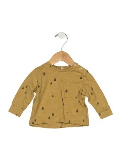Pre-owned Rylee + Cru Babies' Infant Girls' Printed Long Sleeve Top In Brown/yellow