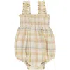 Rylee + Cru Julia Pastel Plaid Cotton Romper In Multi