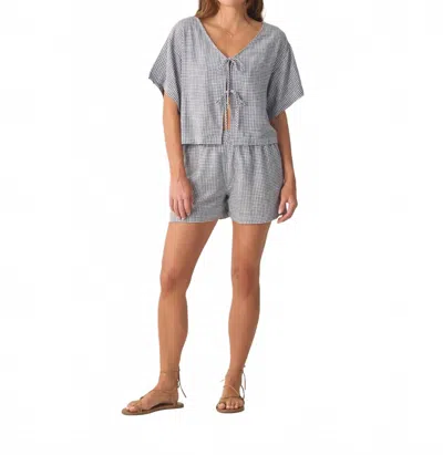Rylee + Cru Light-weight Flowy Juniper Set In Marine Gingham In Blue