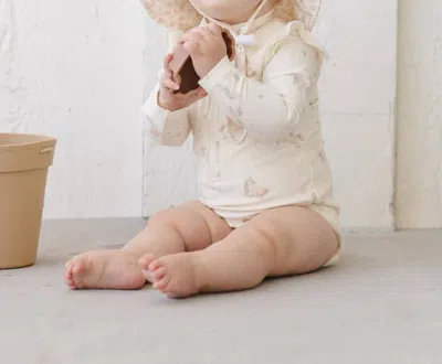 Rylee + Cru Kid's Byron Rashguard One Piece In Ivory In Neutral