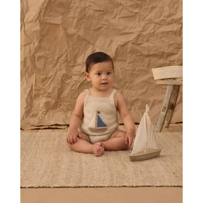 Rylee + Cru Kid's Fisher Romper In Sailboat In Multi
