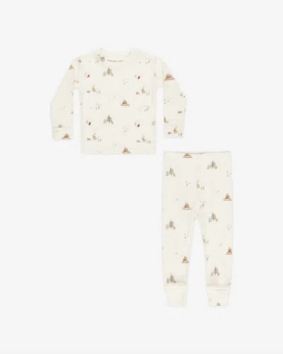 Rylee + Cru Kid's Long Sleeve Organic Presents Pajama Set In Multi
