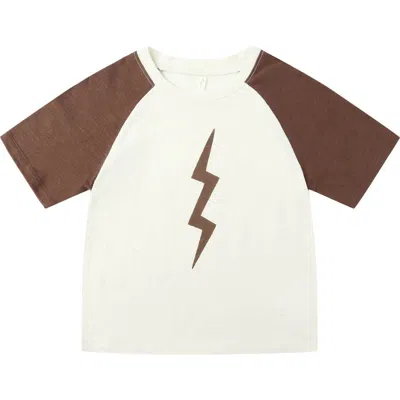 Rylee + Cru Babies'  Kids' Bolt Raglan Short Sleeve T-shirt In White