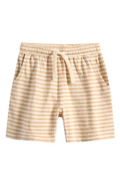 Rylee + Cru Kids' Butterscotch Stripe Shorts In Neutral