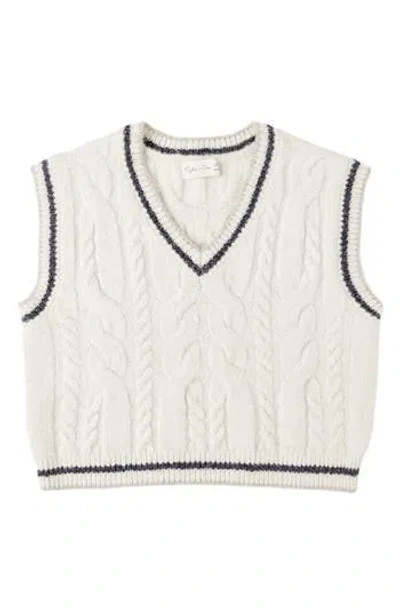 Rylee + Cru Kids' Cable Knit Sweater Vest In White