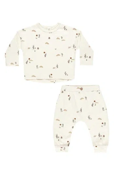 Rylee + Cru Babies'  Kids' Cactus Print T-shirt & Joggers Set In Neutral