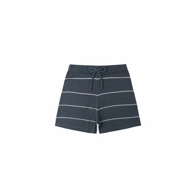 Rylee + Cru Kids Chandler Knit Short In Navy Stripe In Blue