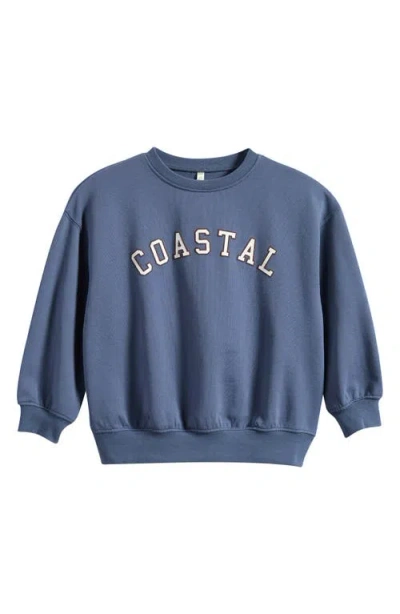 Rylee + Cru Kids' Coastal Graphic Print Sweatshirt In Blue
