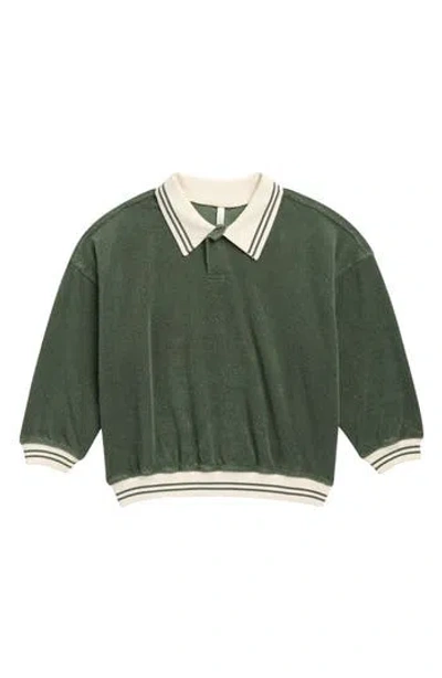 Rylee + Cru Kids' Collared Sweatshirt In Green